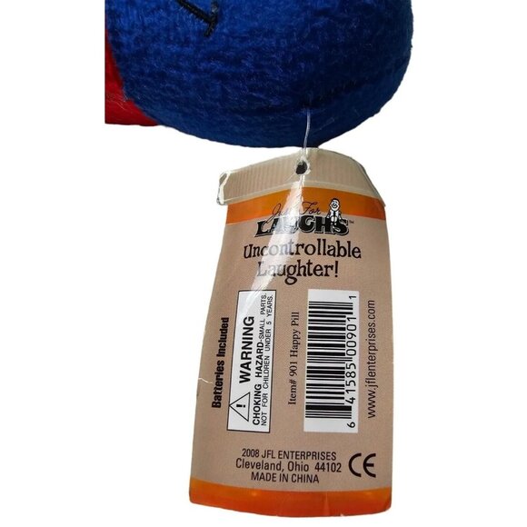 Just for Laughs Contagious Giggling Red Blue Happy Pill Plush Tested Works Tags - Picture 5 of 7